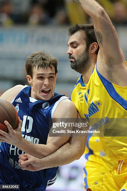 Sergey Bykov, #10 of Dynamo Moscow in action during the Eurocup Basketball Last 16 Game 2 match between BC Khimki Moscow Region and Dynamo Moscow at...