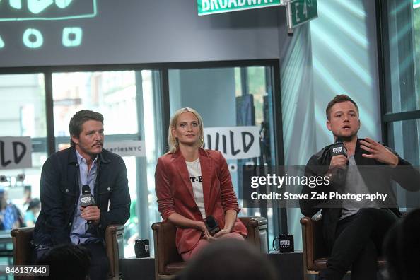 Taron Pascal Pedro Pacal, Poppy Delevingne and Taron Egerton attend Build Series ...