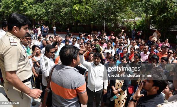 After the brutal murder of a seven-year-old at Ryan International School in Gurugram, panicked parents gather outside the Ryan International School...