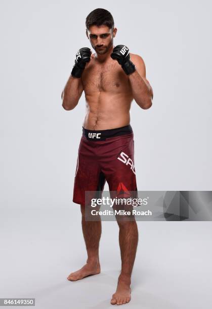 Jason Saggo poses for a portrait during a UFC photo session on September 12, 2017 in Pittsburgh, Pennsylvania.