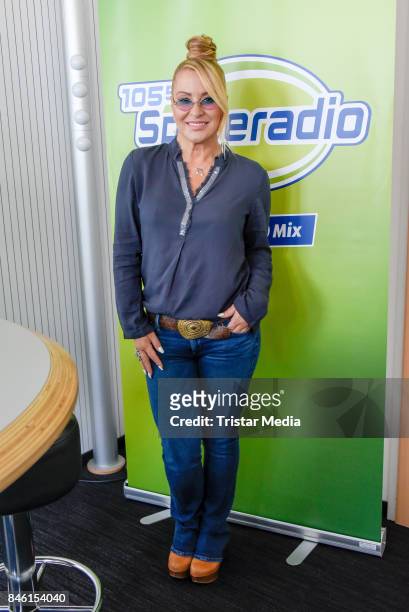 Singer Anastacia speaks about "Caught In The Middle" at RTL Radio Center on September 12, 2017 in Berlin, Germany.