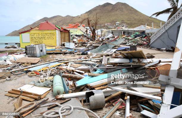 View of destruction in Grande Case, Saint Martin days after this Caribbean island sustained extensive damage after the passing of Hurricane Irma on...