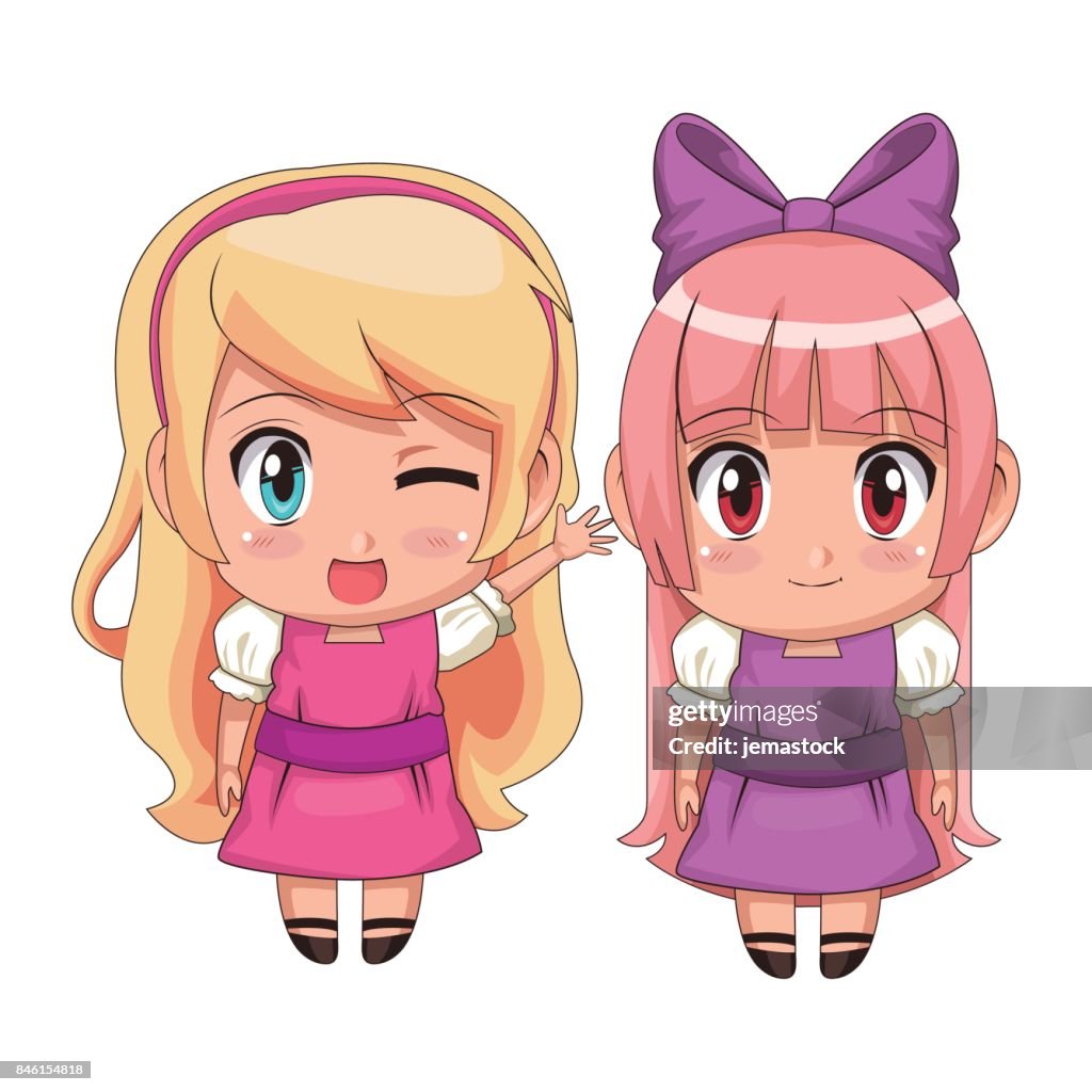 Sonrisa Y Colorido Cuerpo Completo Pareja Anime Lindo Chica Guiño Facial Expresión Ilustración de stock - Getty Images Sonrisa Y Colorido Cuerpo Completo Pareja Anime Lindo Chica Guiño Facial Expresión Ilustración de stock - Getty Images