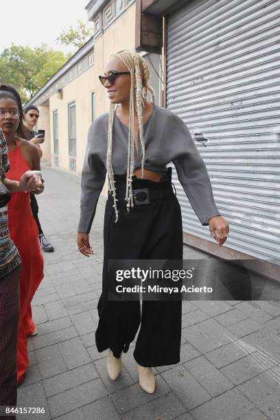 Singer Solange Knowles attends the Maryam Nassir Zadeh fashion show during New York Fashion Week on September 12, 2017 in New York City.