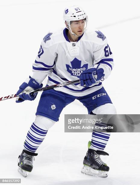 Brandon Kozun of the Toronto Maple Leafs plays in the game against the Ottawa Senators at Canadian Tire Centre on March 21, 2015 in Ottawa, Ontario,...