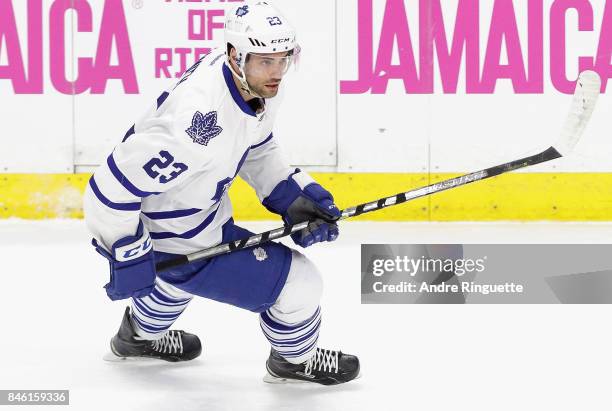 Trevor Smith of the Toronto Maple Leafs plays in the game against the Ottawa Senators at Canadian Tire Centre on March 21, 2015 in Ottawa, Ontario,...