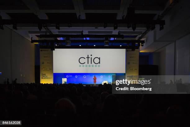 Meredith Attwell Baker, chief executive officer of Cellular Telecommunications Industry Association , speaks during the Mobile World Conference...