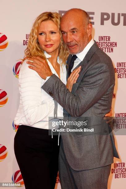 Veronica Ferres and Heiner Lauterbach during the 'Unter deutschen Betten' premiere at Mathaeser Filmpalast on September 12, 2017 in Munich, Germany.