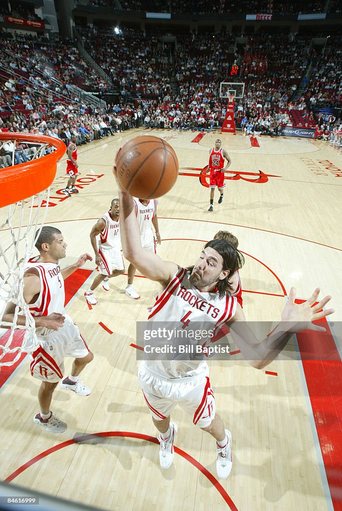 Gulla Rockets Sport Luis Scola of the Houston Rockets rebounds the ball against the... News ...