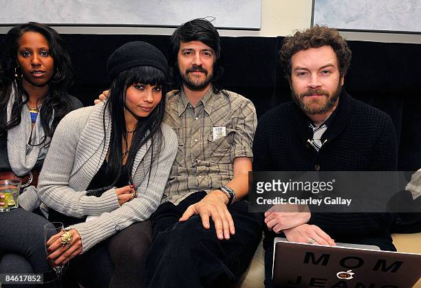 Zoe Kravitz, Chris Kantrowitz and Danny Masterson attend the Bon Appetit Supper Club "A Sealed Fate?" dinner at Skylodge on January 18, 2009 in Park...