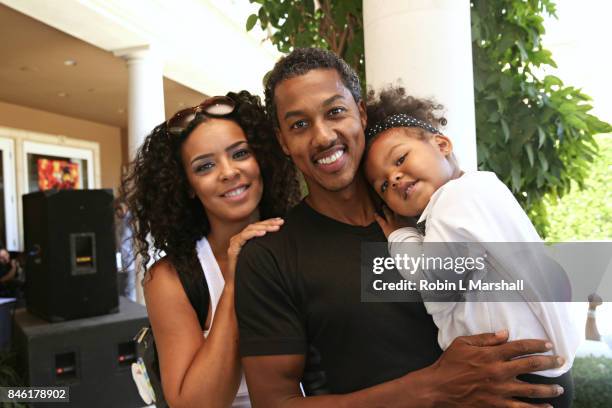 Tamara Mitchell, actor Wesley Jonathan, and Faye Wesley Jonathan attend 'The LEGO Ninjago Movie' Back to School Bash on September 9, 2017 in Thousand...