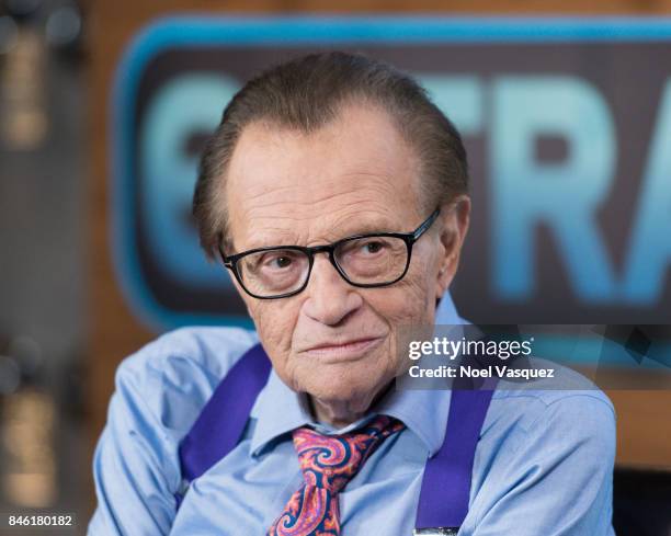 Larry King visits "Extra" at Universal Studios Hollywood on September 12, 2017 in Universal City, California.