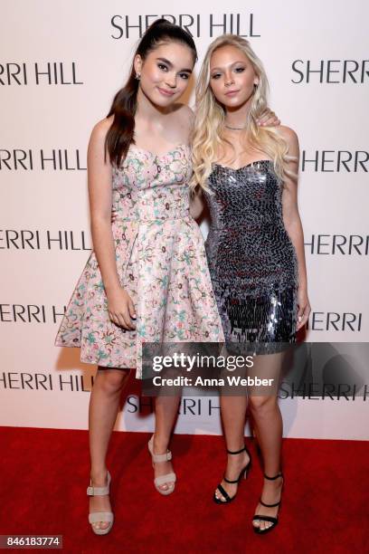 Actresses Landry Bender and Jordyn Jones attend the Sherri Hill NYFW SS18 runway show at Gotham Hall on September 12, 2017 in New York City.