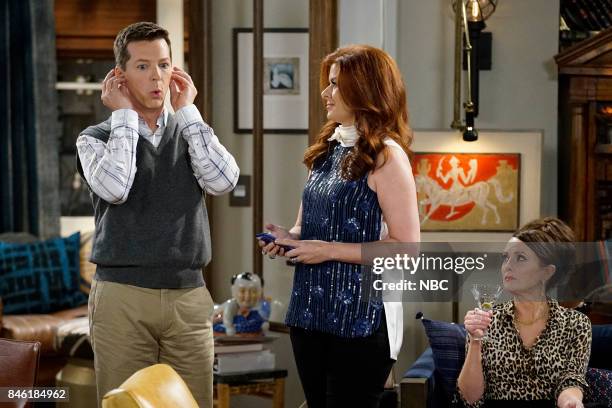 Years Later" Episode 101 -- Pictured: Sean Hayes as Jack McFarland, Debra Messing as Grace Adler, Megan Mullally as Karen Walker --