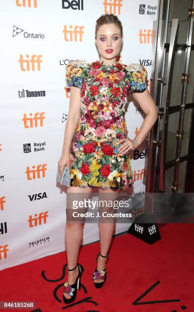 Actress Bella Heathcote attends the premiere of "Professor Marston & The Wonder Women" during the 2017 Toronto International Film Festival at...