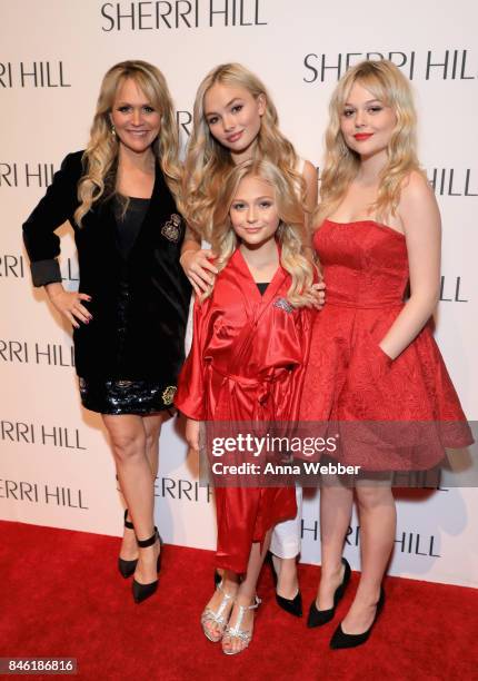 Barbara Alyn Woods, Emily Alyn Lind, Alyvia Alyn Lind, and Natalie Alyn Lind attend the Sherri Hill NYFW SS18 runway show at Gotham Hall on September...