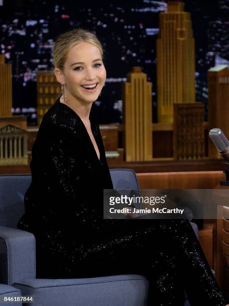 Jennifer Lawrence visits "The Tonight Show Starring Jimmy Fallon" at Rockefeller Center on September 12, 2017 in New York City.