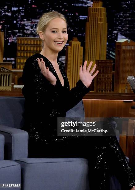 Jennifer Lawrence visits "The Tonight Show Starring Jimmy Fallon" at Rockefeller Center on September 12, 2017 in New York City.