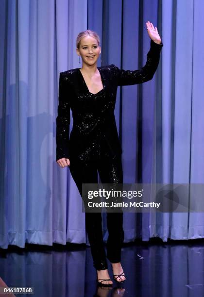 Jennifer Lawrence visits "The Tonight Show Starring Jimmy Fallon" at Rockefeller Center on September 12, 2017 in New York City.