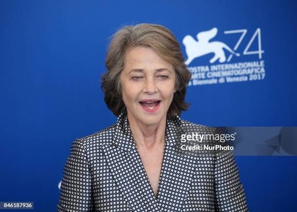 Venice, Italy. 08 September, 2017. Charlotte Rampling attend the photocall of the movie 'Hannah' presented in competition at the 74th Venice Film...
