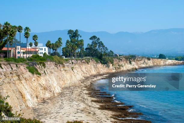 beach and cliffs at university of california santa barbara - santa barbara stock pictures, royalty-free photos & images