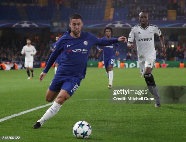 Eden Hazard of Chelsea during the UEFA Champions League group C match between Chelsea FC and Qarabag FK at Stamford Bridge on September 12, 2017 in...