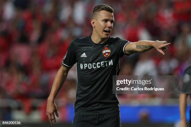 Moskva«s midfielder Pontus Wernbloom from Sweden during SL Benfica v CSKA Moskva - UEFA Champions League round one match at Estadio da Luz on...