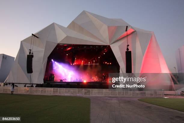 Rio de Janeiro, Brazil, September 12, 2017: Rock City View, where the Rock in Rio 2017 will be held between 15 and 24 September. The Rock In Rio is...