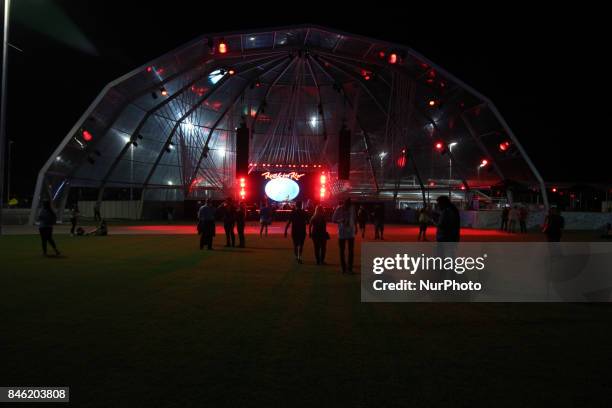 Rio de Janeiro, Brazil, September 12, 2017: Rock City View, where the Rock in Rio 2017 will be held between 15 and 24 September. The Rock In Rio is...