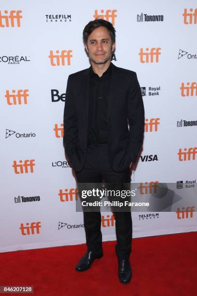 Gael Garcia Bernal attends the "If You Saw His Heart" premiere during the 2017 Toronto International Film Festival at Winter Garden Theatre on...