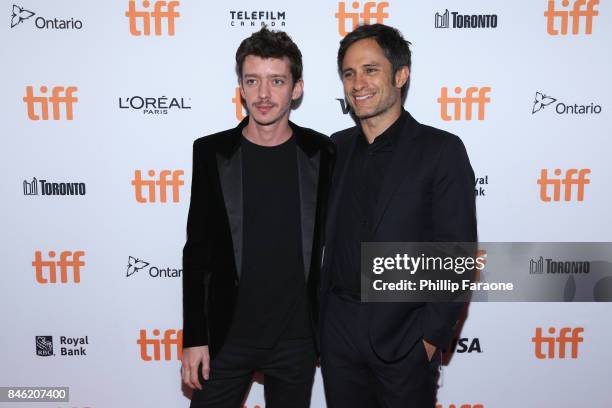 Nahuel Pérez Biscayart and Gael Garcia Bernal attend the "If You Saw His Heart" premiere during the 2017 Toronto International Film Festival at...