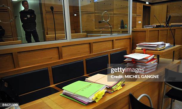 Partial view of the files taken on February 4, 2009 at Aix-en-Provence's courtouse, southern France, prior the opening of the trial in appeal of...