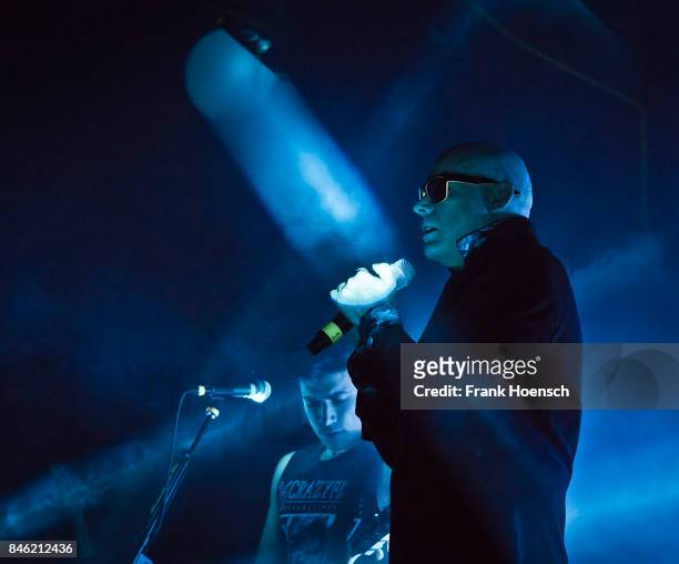Ben Christo and Andrew Eldritch of the British band The Sisters of Mercy performs live on stage during a concert at the Columbiahalle on September...