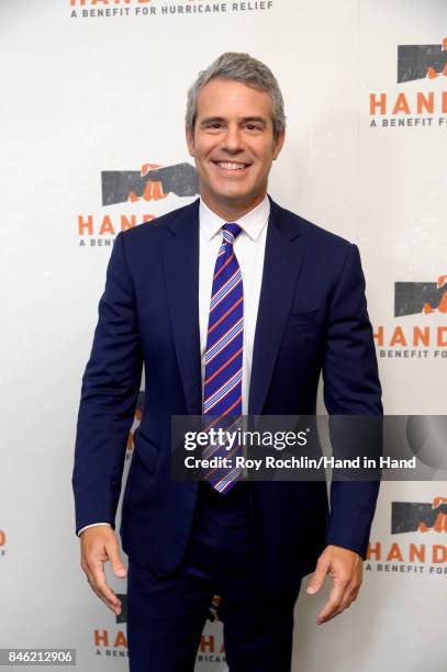 In this handout photo provided by Hand in Hand, Andy Cohen caption at ABC News' Good Morning America Times Square Studio on September 12, 2017 in New...