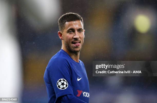 Eden Hazard of Chelsea during the UEFA Champions League group C match between Chelsea FC and Qarabag FK at Stamford Bridge on September 12, 2017 in...