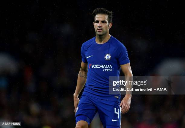 Cesc Fabregas of Chelsea during the UEFA Champions League group C match between Chelsea FC and Qarabag FK at Stamford Bridge on September 12, 2017 in...