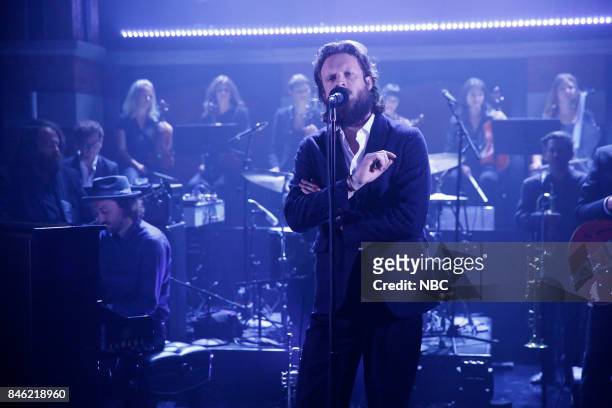 Episode 576 -- Pictured: Musical guest Father John Misty performs on September 12, 2017 --