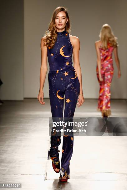 Model walks the runway for Flare Street at Fashion Palette New York Fashion Week Spring/Summer 2018 at Pier 59 on September 12, 2017 in New York City.
