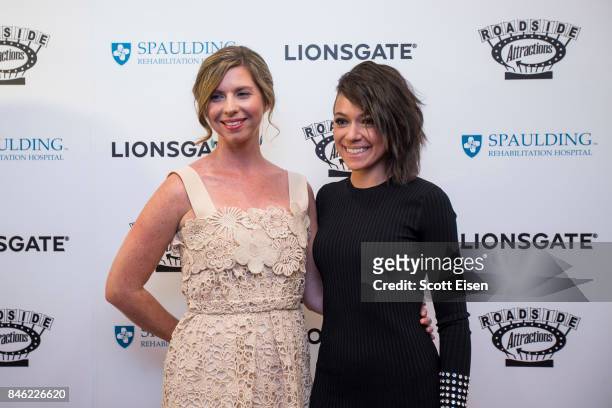 Erin Hurley and actress Tatiana Maslany at the Boston Premiere of STRONGER at Spaulding Rehab Center on September 12, 2017 in Charlestown,...