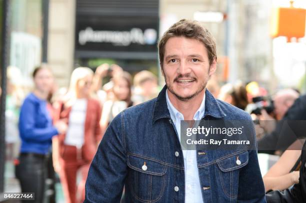 Actor Pedro Pascal leaves the "AOL Build" taping at the AOL Studios on September 12, 2017 in New York City.