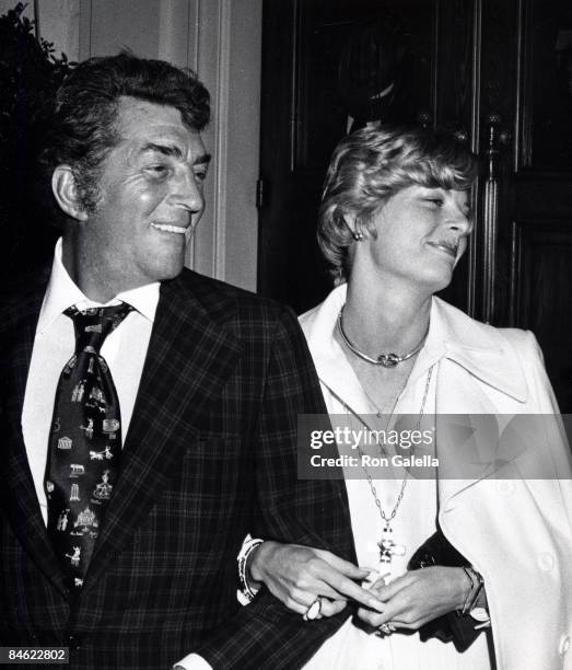 Singer Dean Martin and date Catherine Hawn attending "Pre-Party for 46th Annual Academy Awards" on April 1, 1974 at Chasen's Restaurant in Beverly...