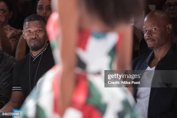 Jamie Foxx and Keenan Ivory Wayans attend the Sherri Hill fashion show at Gotham Hall on September 12, 2017 in New York City.