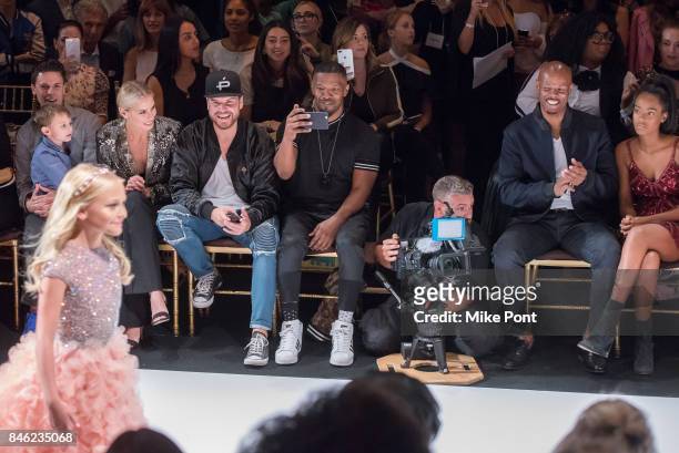 Niki Taylor Jamie Foxx and Keenan Ivory Wayans attend the Sherri Hill fashion show at Gotham Hall on September 12, 2017 in New York City.