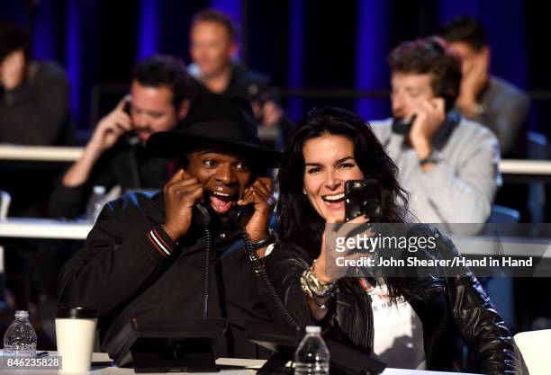 In this handout photo provided by Hand in Hand, P.K. Subban and Angie Harmon attend Hand in Hand: A Benefit for Hurricane Relief at the Grand Ole...