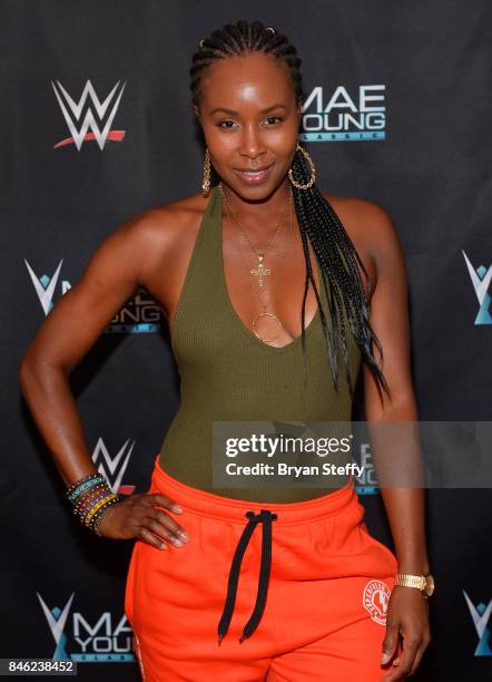 Actress Sydelle Noel of the television series 'GLOW' appears on the red carpet of the WWE Mae Young Classic on September 12, 2017 in Las Vegas,...