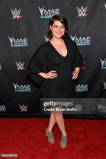 Actress Rebekka Johnson of the television series 'GLOW' appears on the red carpet of the WWE Mae Young Classic on September 12, 2017 in Las Vegas,...