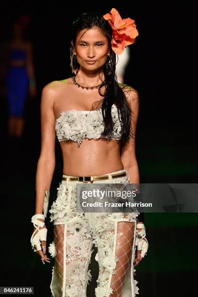 Model walks the runway for The Blonds fashion show during New York Fashion Week: The Shows at Gallery 1, Skylight Clarkson Sq on September 12, 2017...