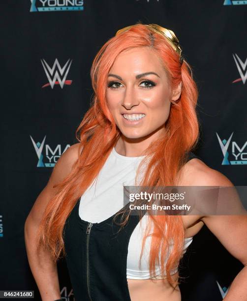 Superstar Becky Lynch appears on the red carpet of the WWE Mae Young Classic on September 12, 2017 in Las Vegas, Nevada.