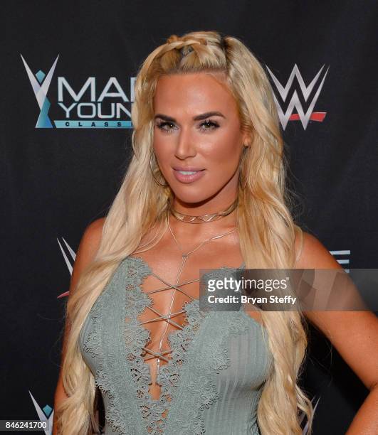 Superstar Lana appears on the red carpet of the WWE Mae Young Classic on September 12, 2017 in Las Vegas, Nevada.