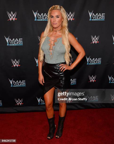 Superstar Lana appears on the red carpet of the WWE Mae Young Classic on September 12, 2017 in Las Vegas, Nevada.